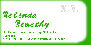 melinda nemethy business card